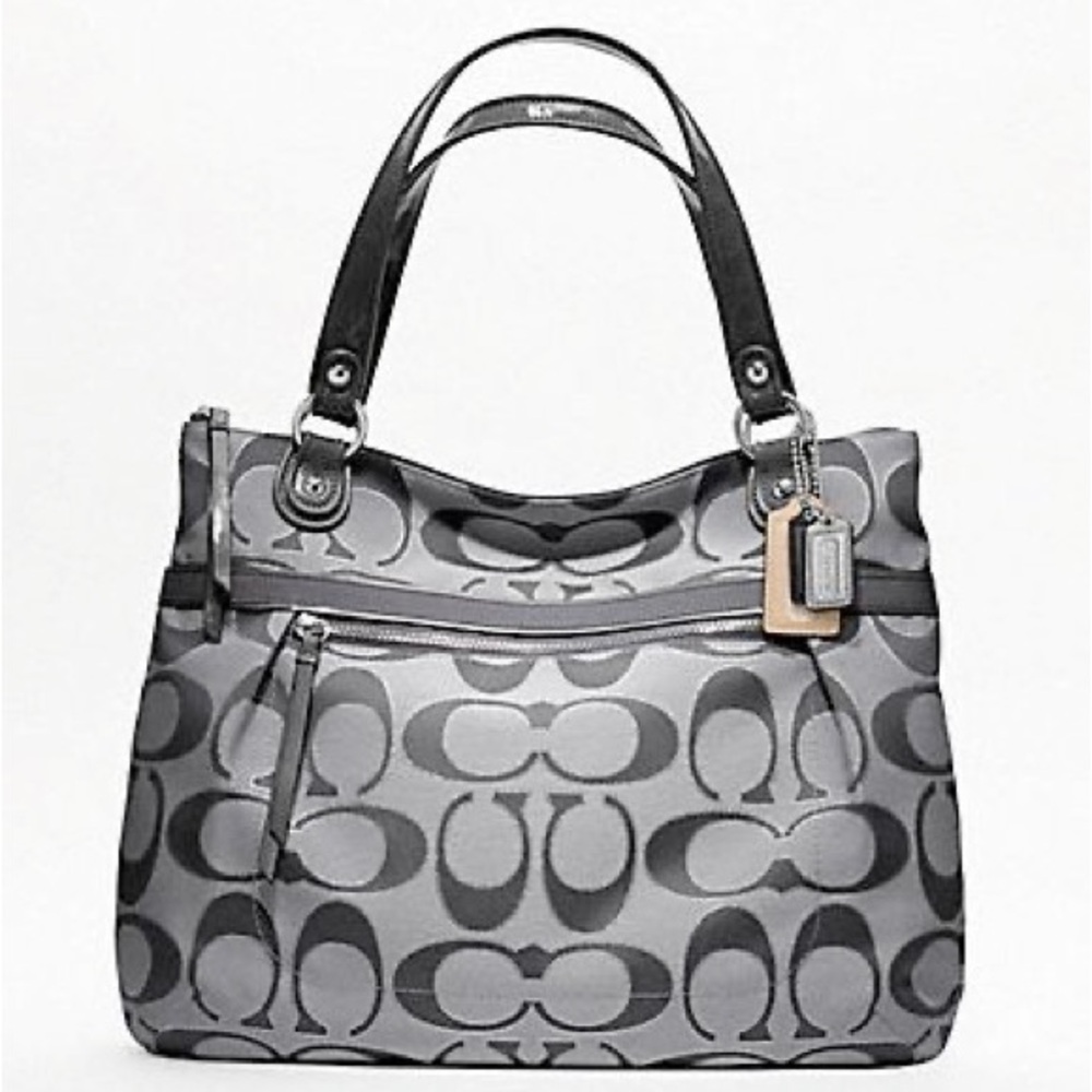 Coach Poppy Metallic Shimmer Sateen Glam Tote